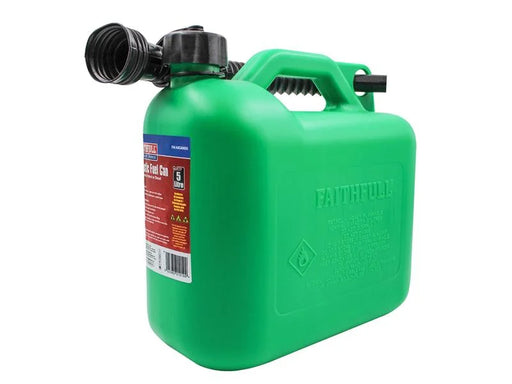 Faithfull Plastic Fuel Can Green 5 litre - FAIAUCAN5G