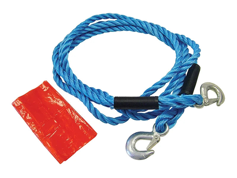 Faithfull Tow Rope 4m Metal Hooks 2 Tonne - FAIAUTR2TON