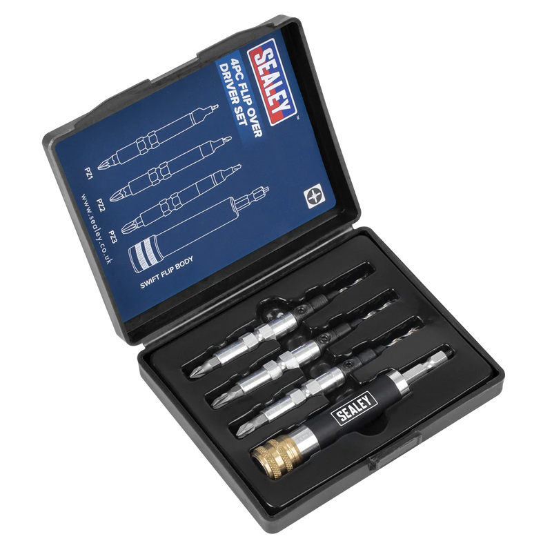 Sealey Flip-Over Drill/Driver Set 4 Piece - Ø2.38mm to Ø3.18mm