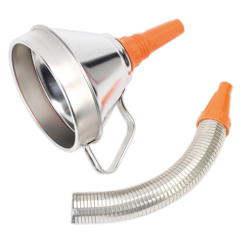 Sealey Metal Flexible Spout Funnel 160mm with Filter