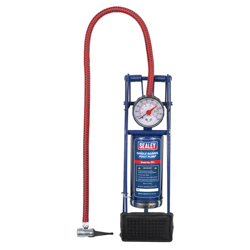 Sealey Foot Pump FP1 0-100psi Steel Barrel