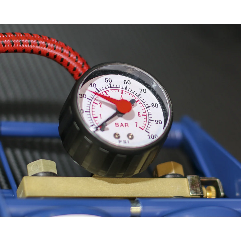 Sealey Twin Barrel Foot Pump FP2 1.8kg with Pressure Gauge