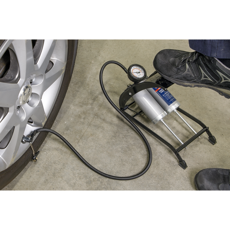 Sealey Twin Barrel Foot Pump Model FP4 1.58kg