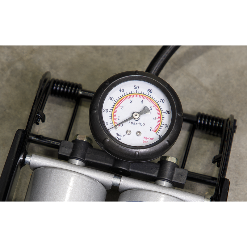 Sealey Twin Barrel Foot Pump Model FP4 1.58kg
