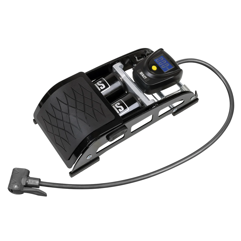 Sealey Twin Barrel Digital Foot Pump 73psi with LCD Gauge