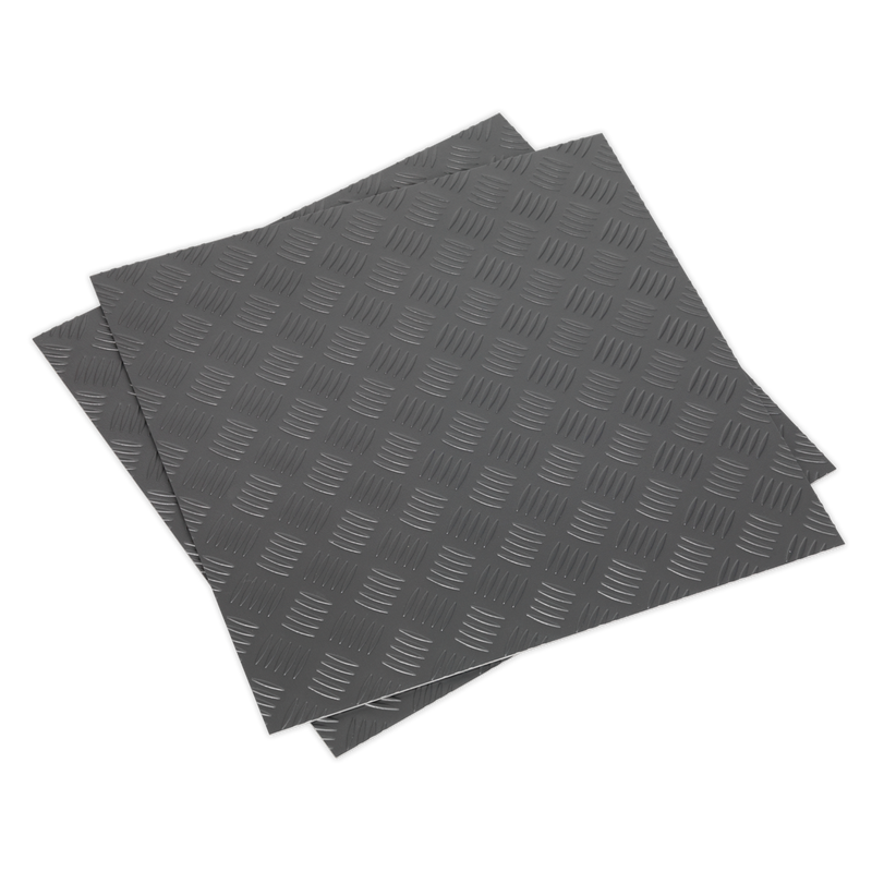 Sealey Vinyl Floor Tile FT1S 16 Pack Silver Treadplate 3.34m²
