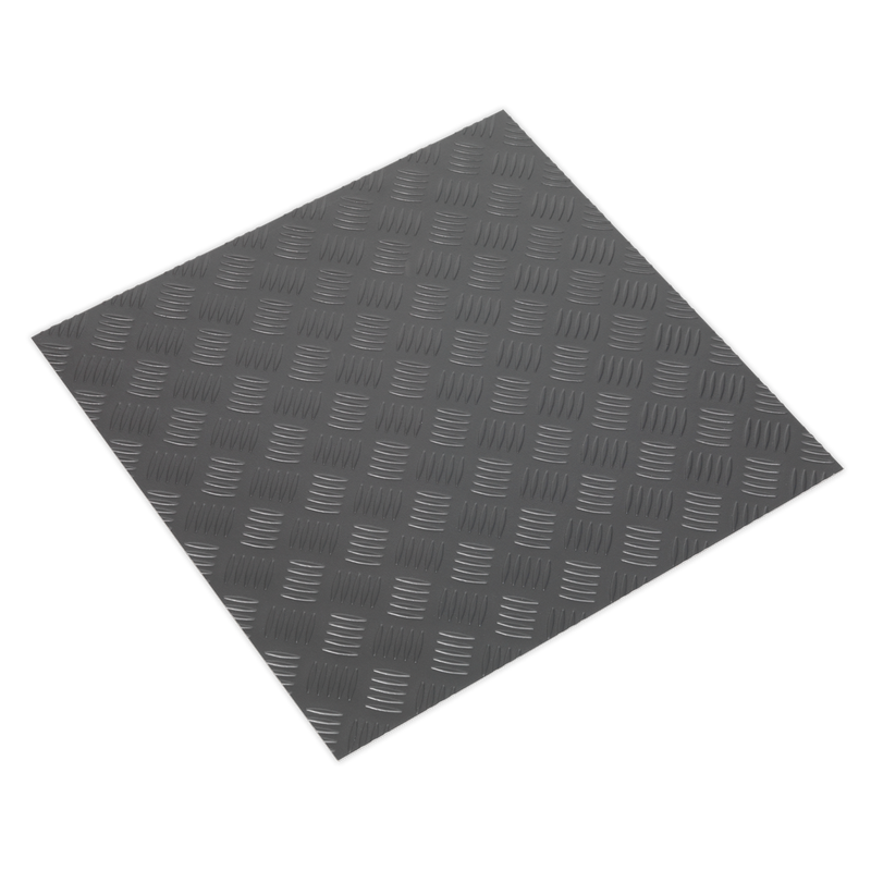 Sealey Vinyl Floor Tile FT1S 16 Pack Silver Treadplate 3.34m²