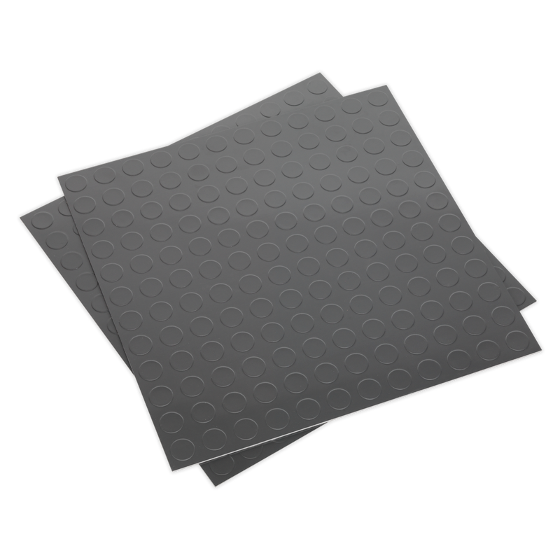Sealey Vinyl Floor Tile Silver Coin Finish 16 Tiles 3.34m²