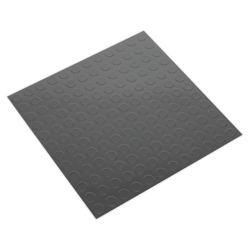 Sealey Vinyl Floor Tile Silver Coin Finish 16 Tiles 3.34m²