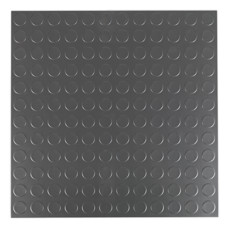 Sealey Vinyl Floor Tile Silver Coin Finish 16 Tiles 3.34m²