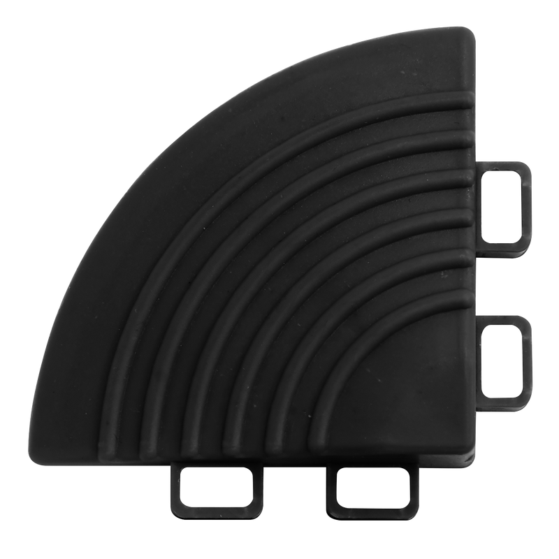 Sealey Polypropylene Floor Tile Corners 60x60mm Black Pack of 4