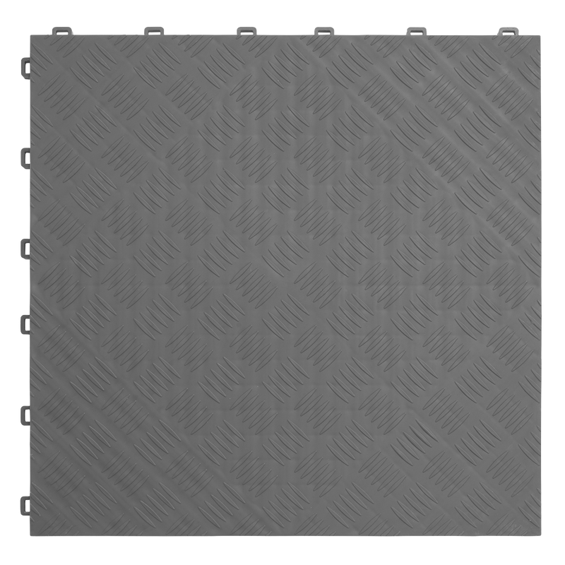 Sealey Polypropylene Floor Tile 400x400mm Grey Treadplate Pack of 9