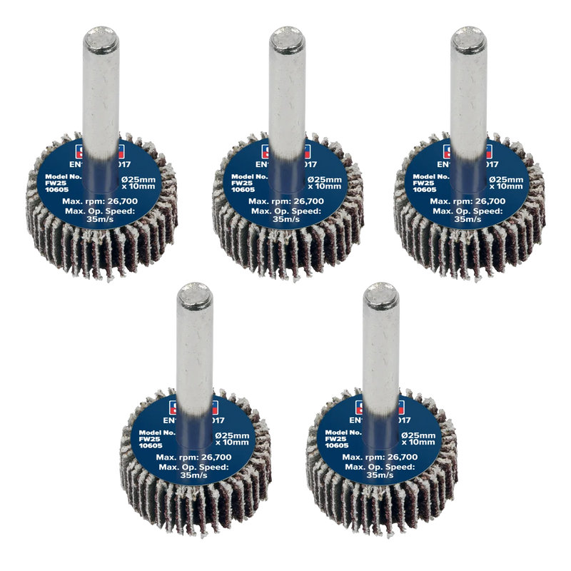 Sealey Abrasive Flap Wheel 25x10mm 60Grit Pack of 5