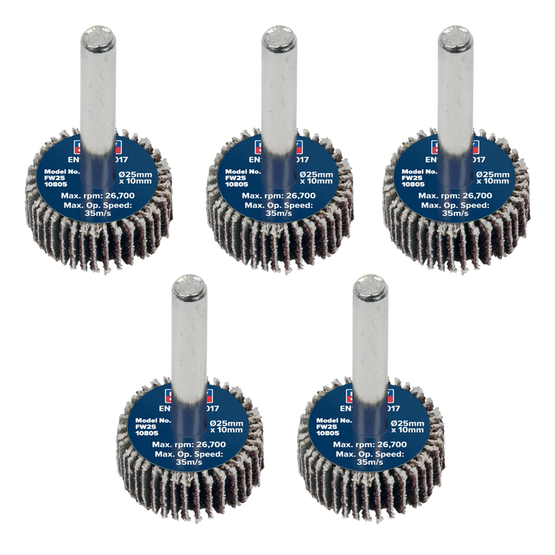 Sealey Abrasive Flap Wheel 25x10mm 80Grit Pack of 5