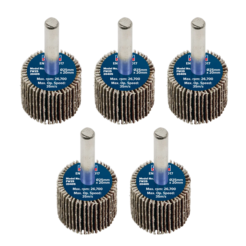 Sealey Abrasive Flap Wheel 25x10mm 40 Grit Pack of 5