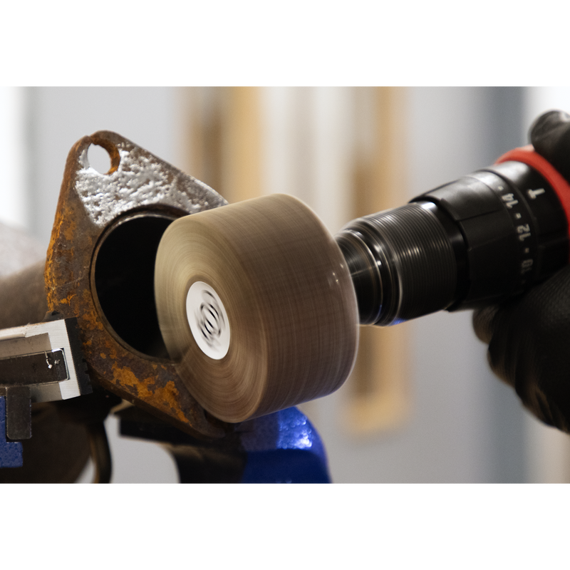 Sealey Abrasive Flap Wheel 80mm Ø 6mm Shaft Assorted Grit - Pack of 5