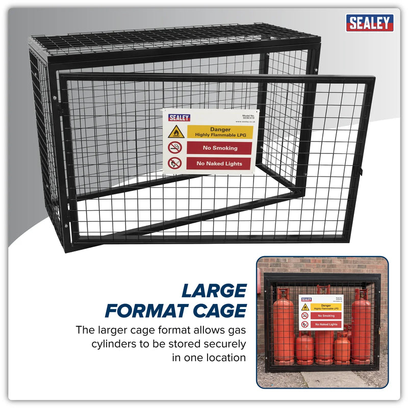 Sealey Gas Cylinder Safety Cage - 4 x 19kg Capacity