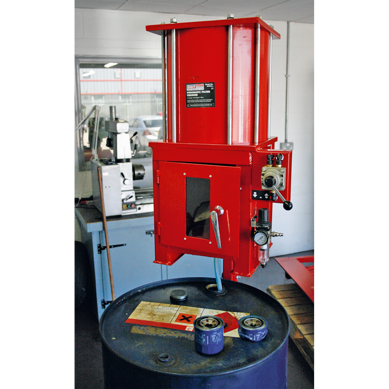 Sealey Pneumatic Oil Filter Crusher HFC08 10 Tonne Capacity