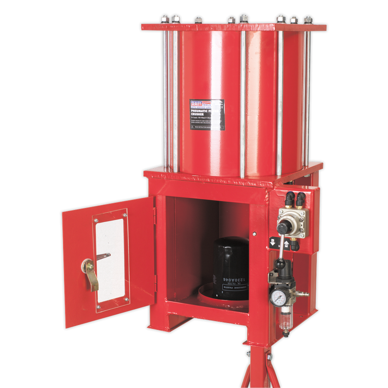 Sealey Pneumatic Oil Filter Crusher HFC08 10 Tonne Capacity