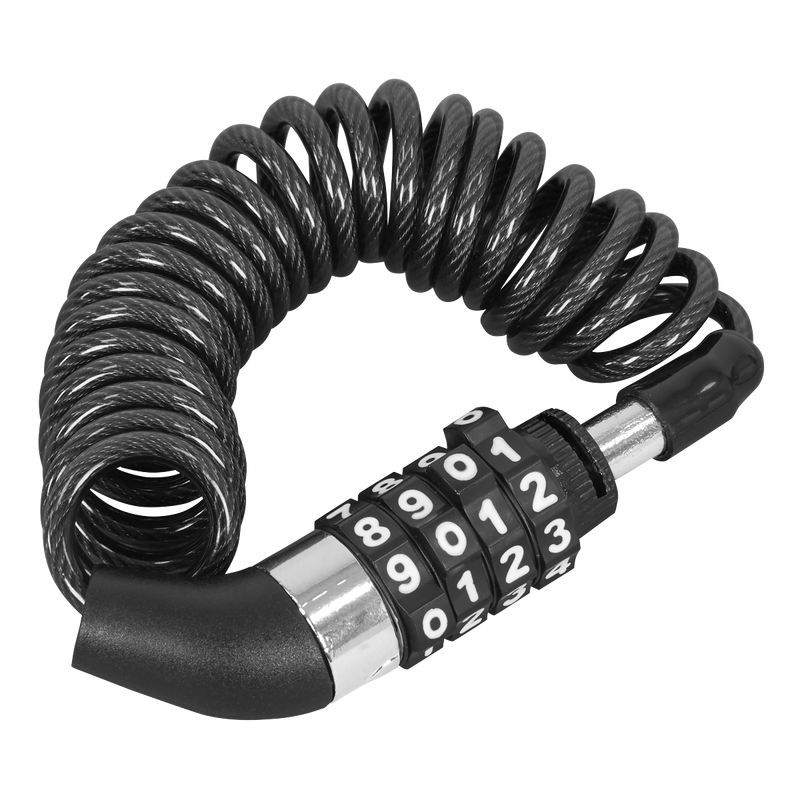 Sealey HGL01 Helmet/Gear Cable Lock 1.5m PVC Coated Steel