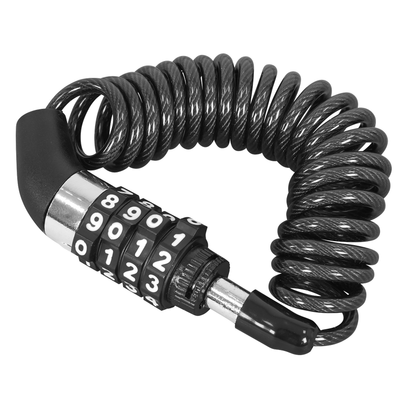 Sealey HGL01 Helmet/Gear Cable Lock 1.5m PVC Coated Steel