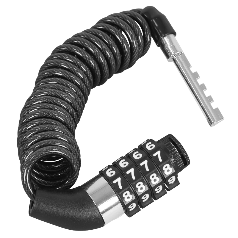 Sealey HGL01 Helmet/Gear Cable Lock 1.5m PVC Coated Steel