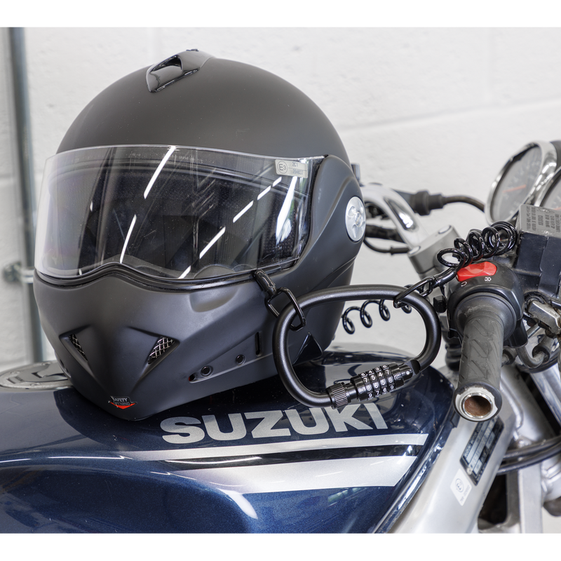 Sealey Helmet/Gear Lock with Cable HGL02 - 4-Digit Combination