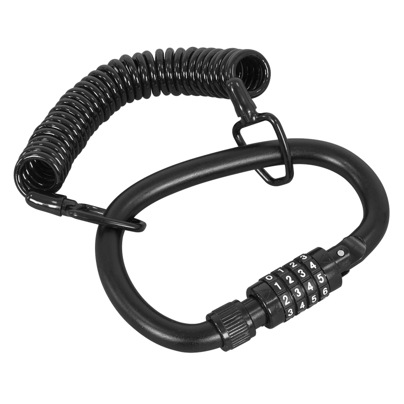 Sealey Helmet/Gear Lock with Cable HGL02 - 4-Digit Combination