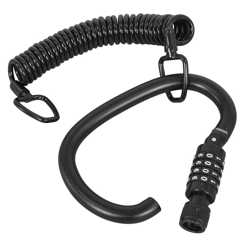 Sealey Helmet/Gear Lock with Cable HGL02 - 4-Digit Combination