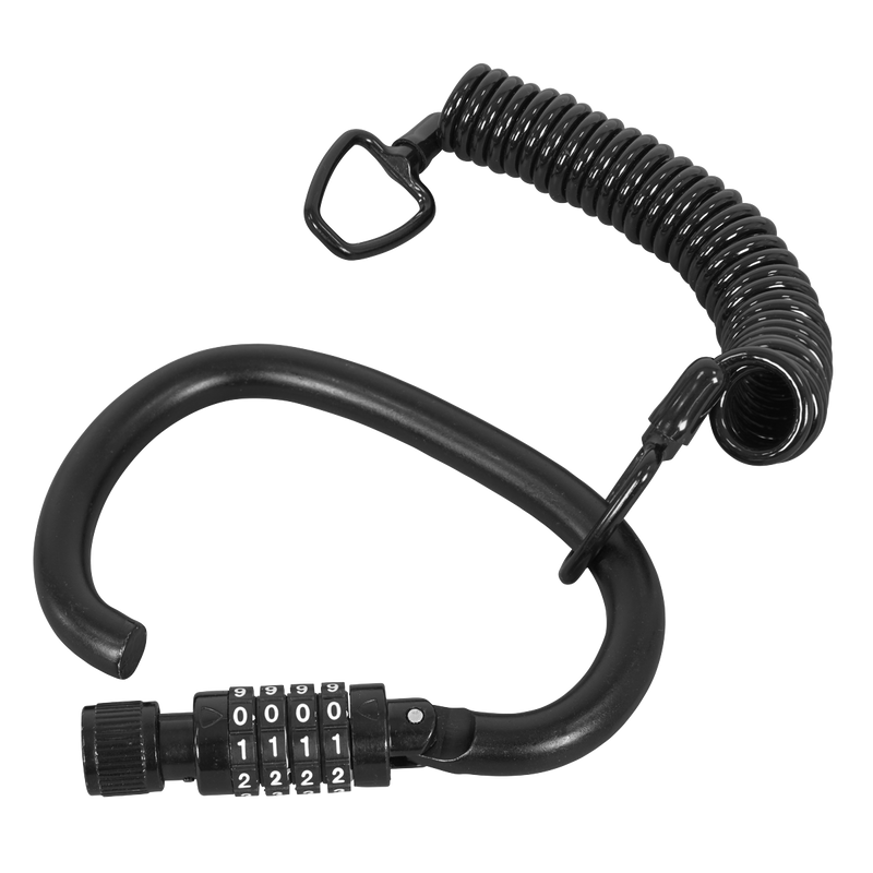 Sealey Helmet/Gear Lock with Cable HGL02 - 4-Digit Combination
