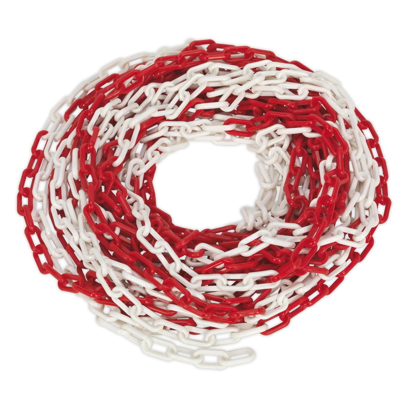 Sealey Plastic Chain 25m x 6mm Red/White Exclusion Zone
