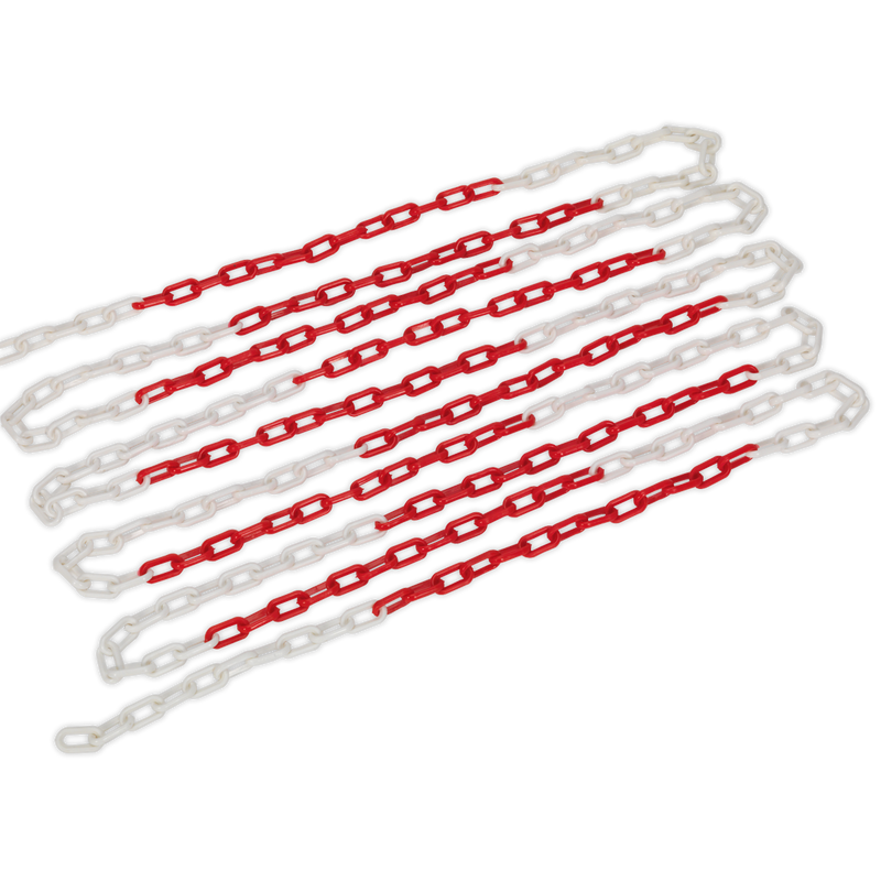 Sealey Plastic Chain 25m x 6mm Red/White Exclusion Zone