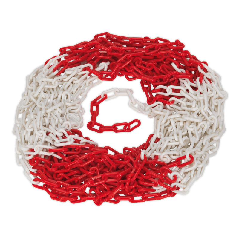 Sealey Plastic Chain 25m x 6mm Red/White Exclusion Zone