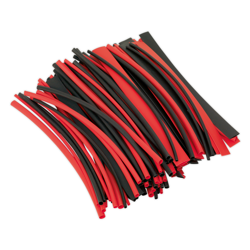 Sealey Heat Shrink Tubing 200mm 100 Piece - Black & Red