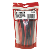 Sealey Heat Shrink Tubing 200mm 100 Piece - Black & Red