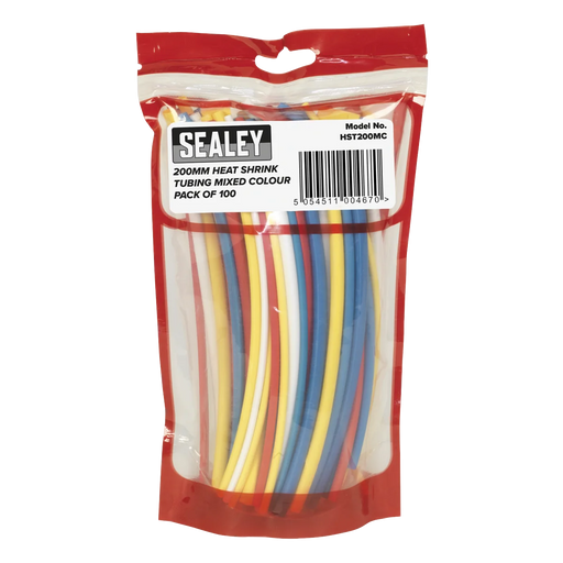 Sealey Heat Shrink Tubing 200mm 100 Piece - Mixed Colours