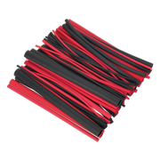 Sealey Adhesive Lined Heat Shrink Tubing 200mm 72 Piece - Black & Red
