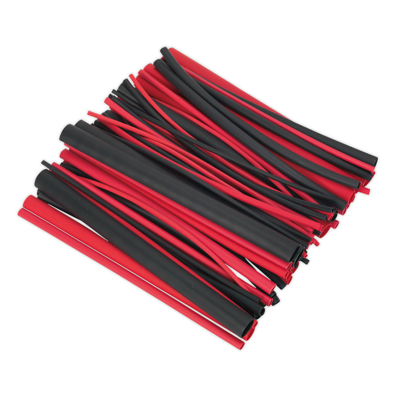 Sealey Adhesive Lined Heat Shrink Tubing 200mm 72 Piece - Black & Red