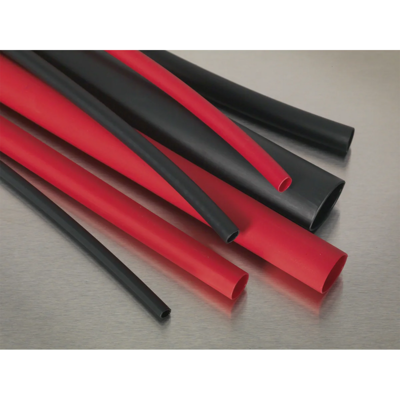 Sealey Adhesive Lined Heat Shrink Tubing 200mm 72 Piece - Black & Red
