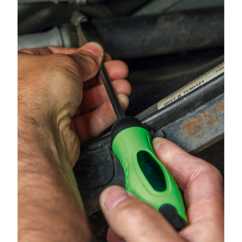 Sealey Premier Hammer-Thru Screwdriver Set 8 Piece - Hi-Vis Green