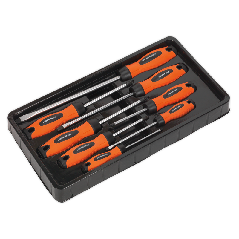 Sealey Premier Screwdriver Set 8 Piece - Hi-Vis Orange, Model HV003