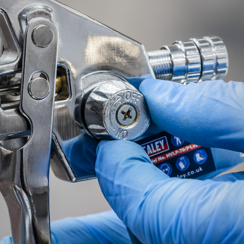 Sealey Spray Gun HVLP-79/P1 1.7mm Set-Up for Pressure Pot