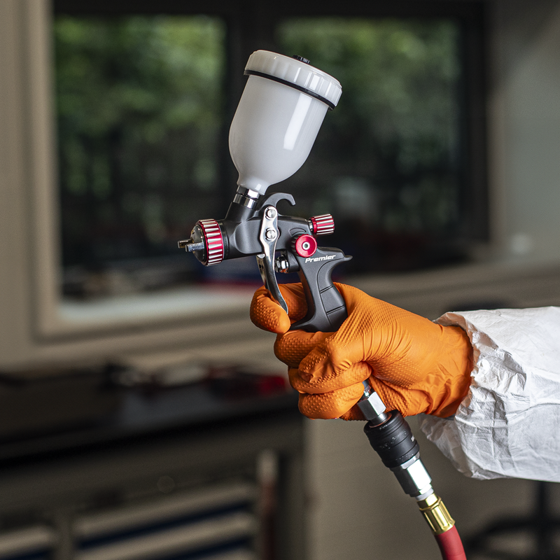 Sealey Premier HVLP Gravity Feed Spray Gun 1mm Set-Up 100ml