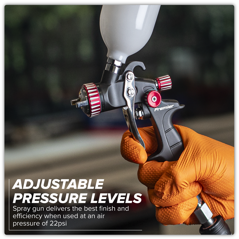 Sealey Premier HVLP Gravity Feed Spray Gun 1mm Set-Up 100ml