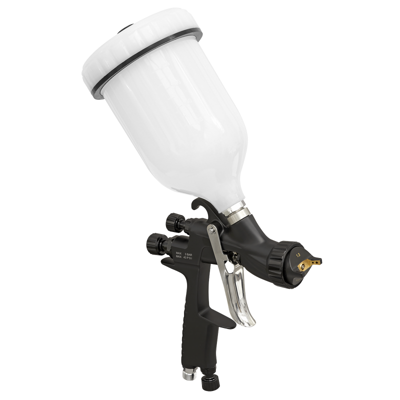 Sealey Premier HVLP Gravity Feed Spray Gun 1.3mm 600ml Capacity