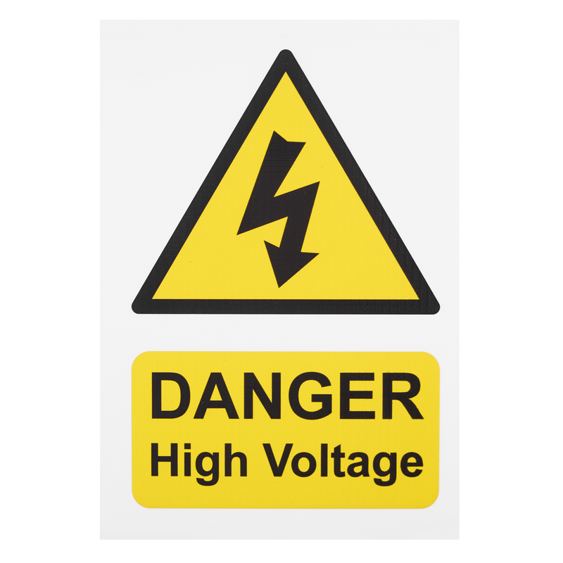 Sealey High Voltage Vehicle Warning Sign HVS1 200x310mm