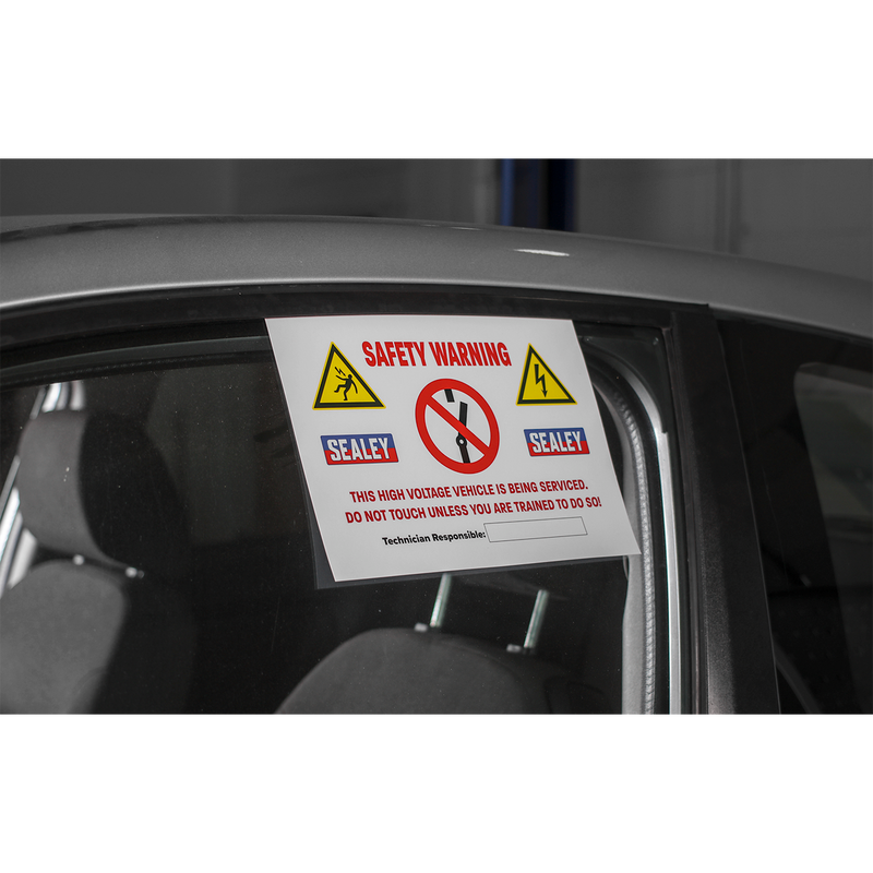 Sealey Hybrid Vehicle Warning Sign 295x210mm