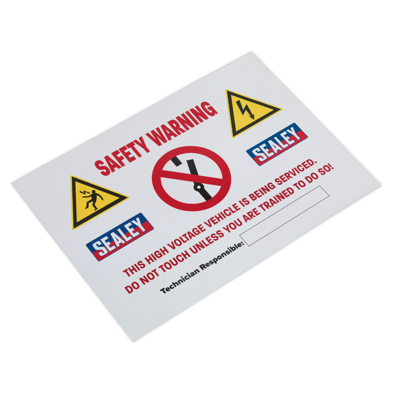 Sealey Hybrid Vehicle Warning Sign 295x210mm