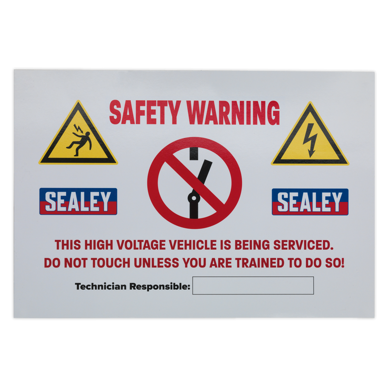 Sealey Hybrid Vehicle Warning Sign 295x210mm