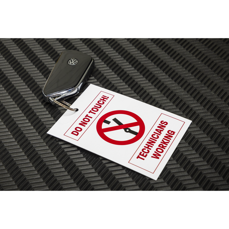 Sealey Hybrid/Electric Vehicle Keyring Warning Tag 80x110mm